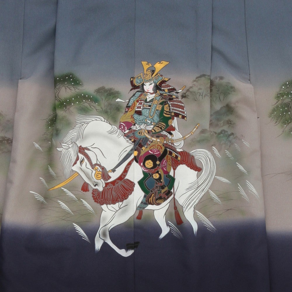 [レンタル] 七五三/節句 袴セット 5歳 男の子 武士 荘厳 グレー