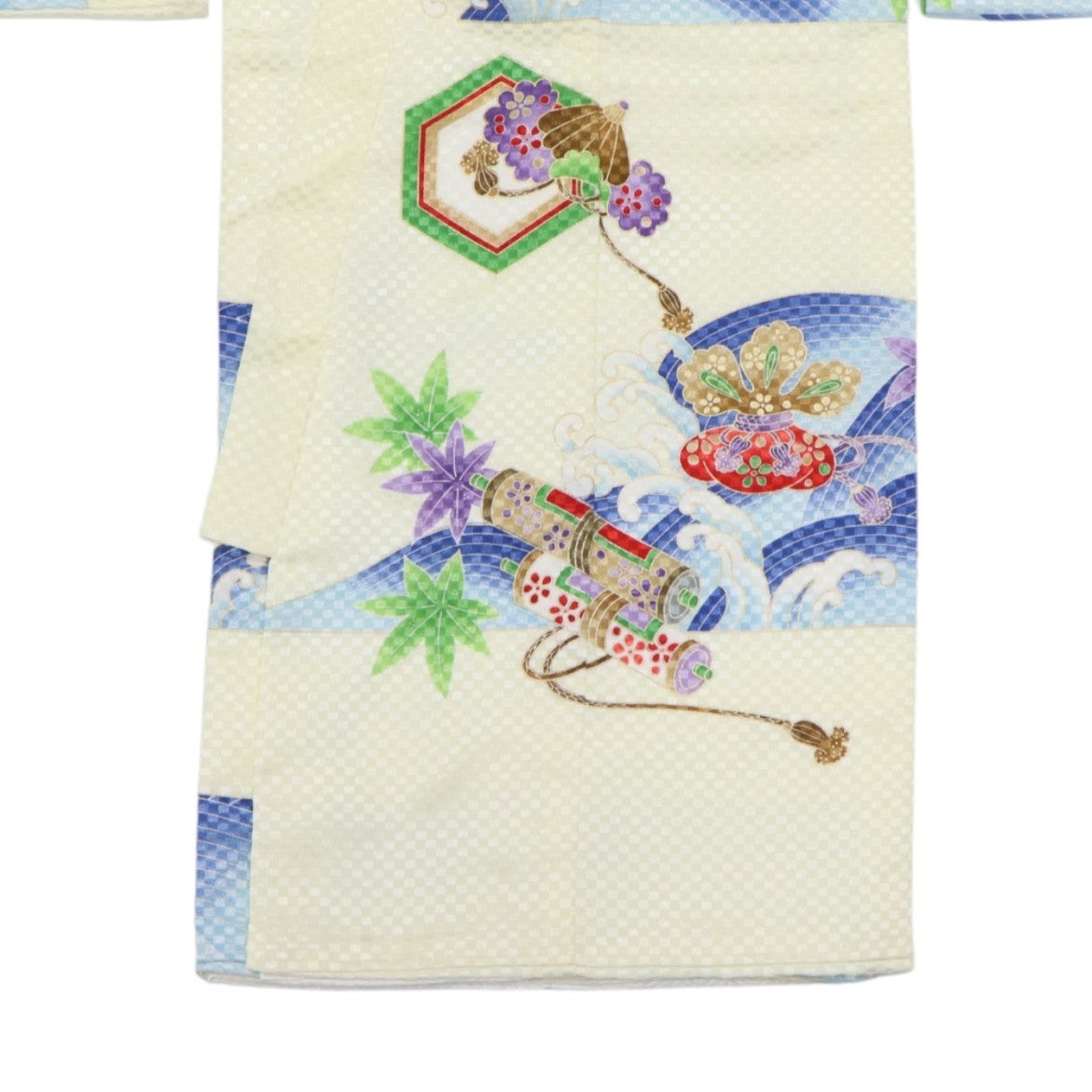 [レンタル] 男の子 お宮参り 産着レンタル6点フルセット 鷹に波 白の宅配レンタル - 4