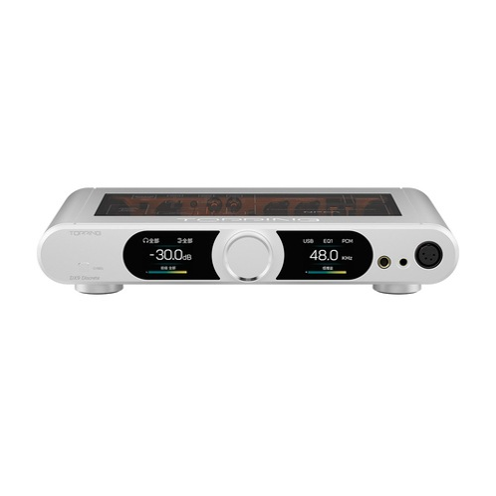 TOPPING DX9 Discrete フルバランスディスクリート デスクトップDAC/AMP 本体 斜め シルバー - 7