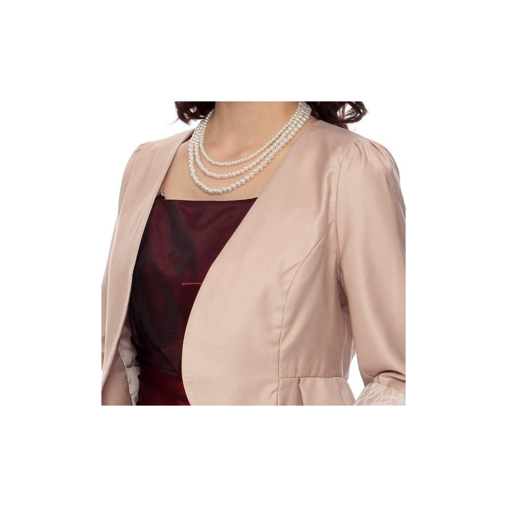 [レンタル] レディース 裏レース ノーカラー ペプラムライン 7分袖 ボレロジャケットの宅配レンタル - 9