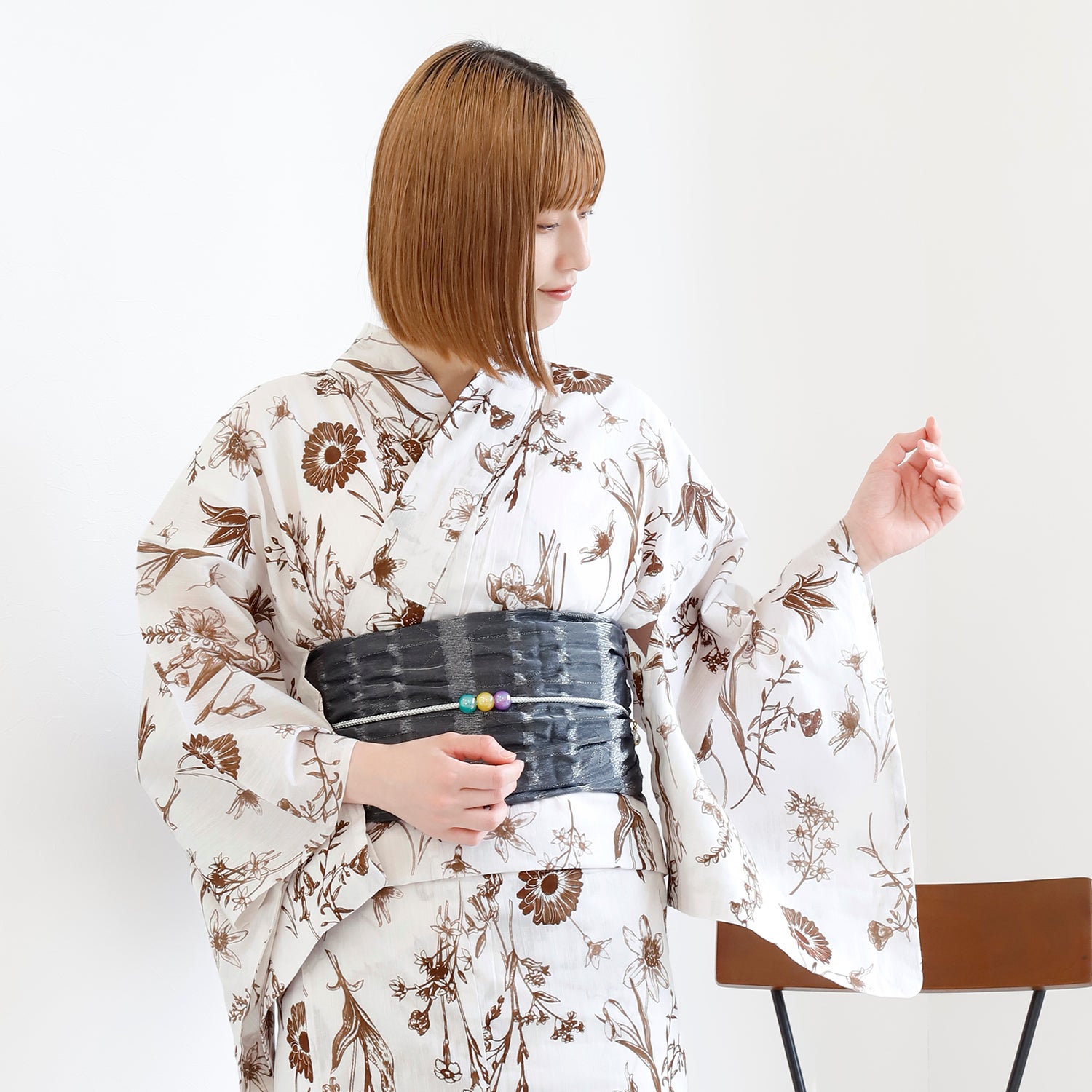 [レンタル] [2025新作]SION レディース浴衣 花柄 フリーサイズの宅配レンタル - 2