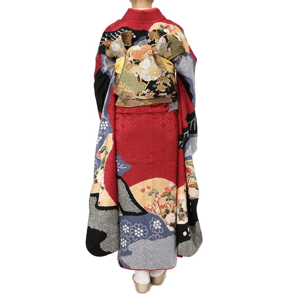 [レンタル] 振袖 小紋絞り花柄 Lサイズの宅配レンタル - 3