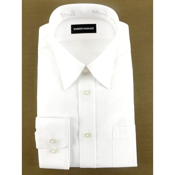 [レンタル] ロベルトマラッツィ メンズワイシャツ 長袖 白 無地 お試し5枚セット (Mサイズ / Lサイズ)の宅配レンタル - 5