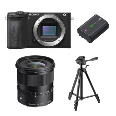 ソニー α6600 ミラーレス一眼(シグマ 12mm F1.4 DC Contemporary/三脚/予備バッテリー) 星空撮影セット