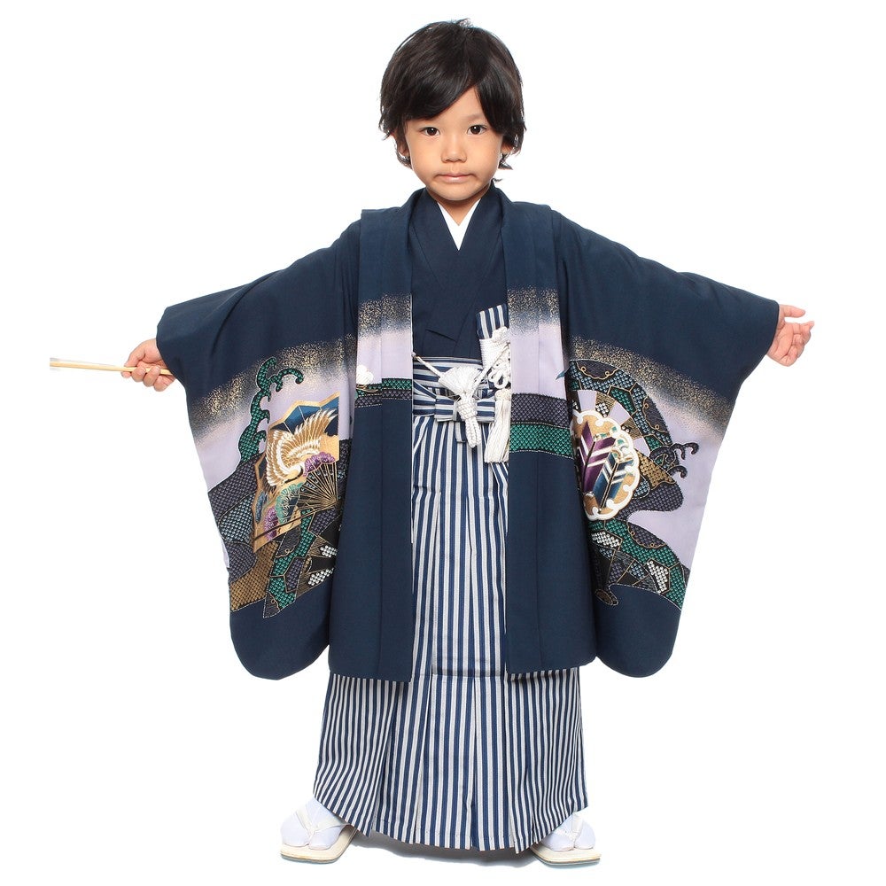 [レンタル] 七五三/節句 袴セット 5歳 男の子 エレクトロモダン 鷹の宅配レンタル - 5