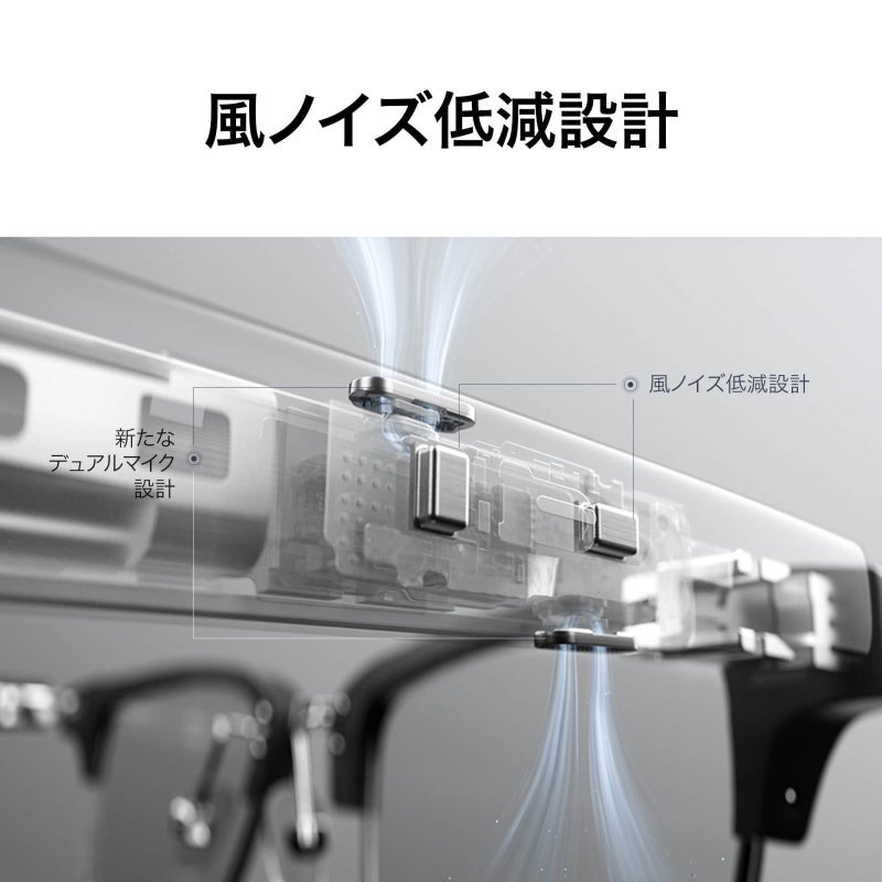 [レンタル] HUAWEI Eyewear 2 ブラック スピーカー内蔵アイウェア ウェリントン型ハーフリム LFT-G00 - 5