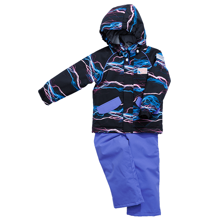 [レンタル] オンヨネ(ONYONE) キッズ スキー・スノボウェア 上下セット ブラック×パープル (100cm～110cm)の宅配レンタル - 2