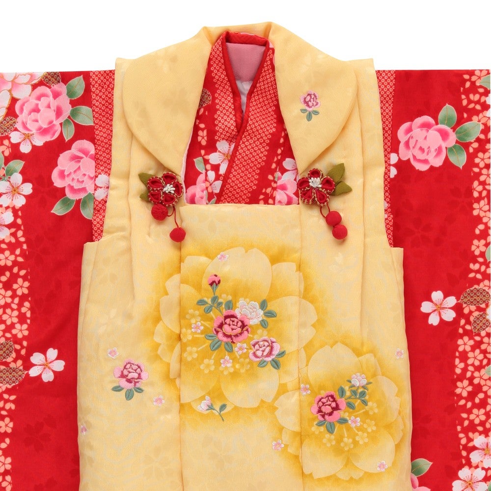 [レンタル] 七五三/節句 被布セット 3歳女の子 被布セット 大牡丹 川柳の宅配レンタル - 1