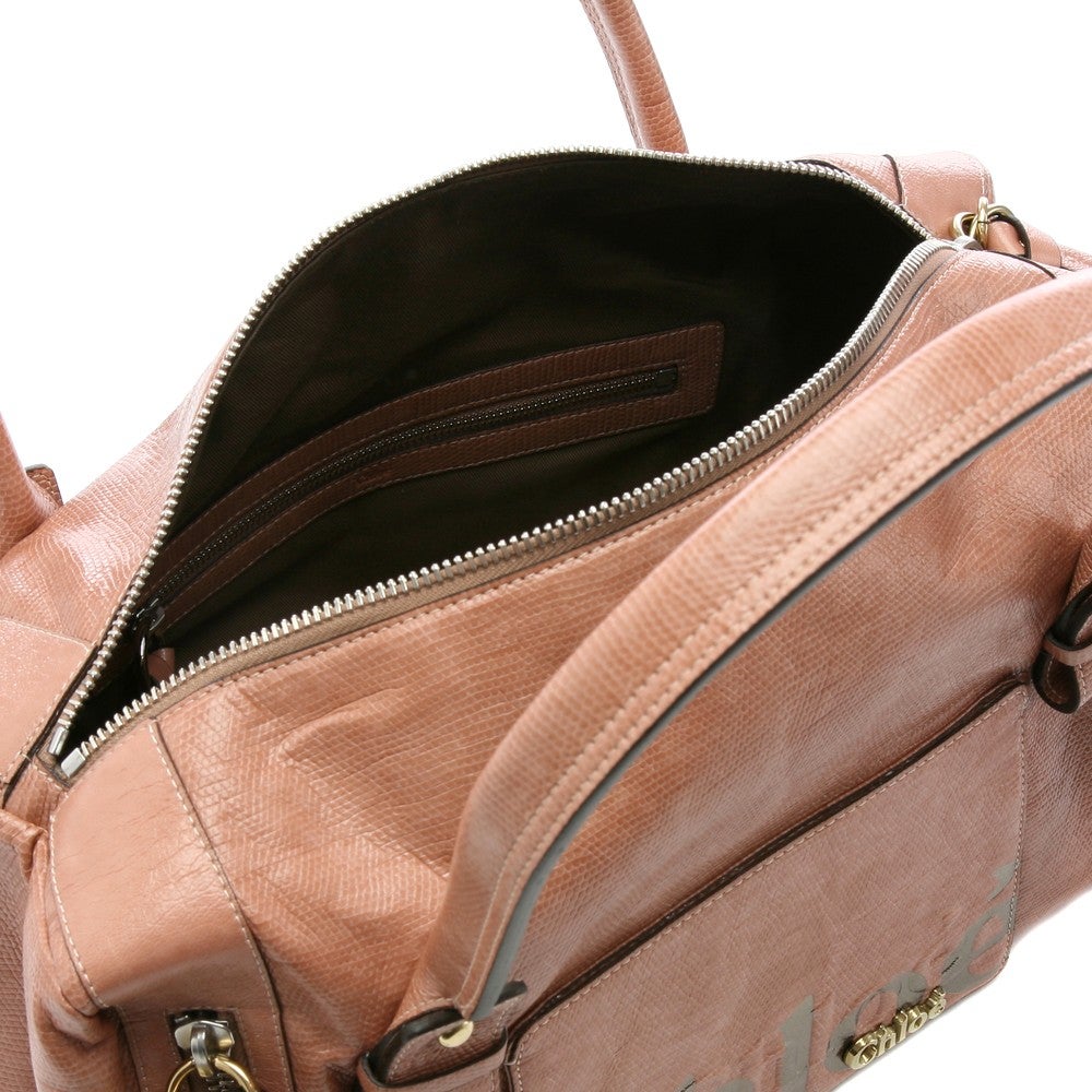 [レンタル] レディース クロエ 型押しPVC ビッグロゴ ハンドバッグ - 4