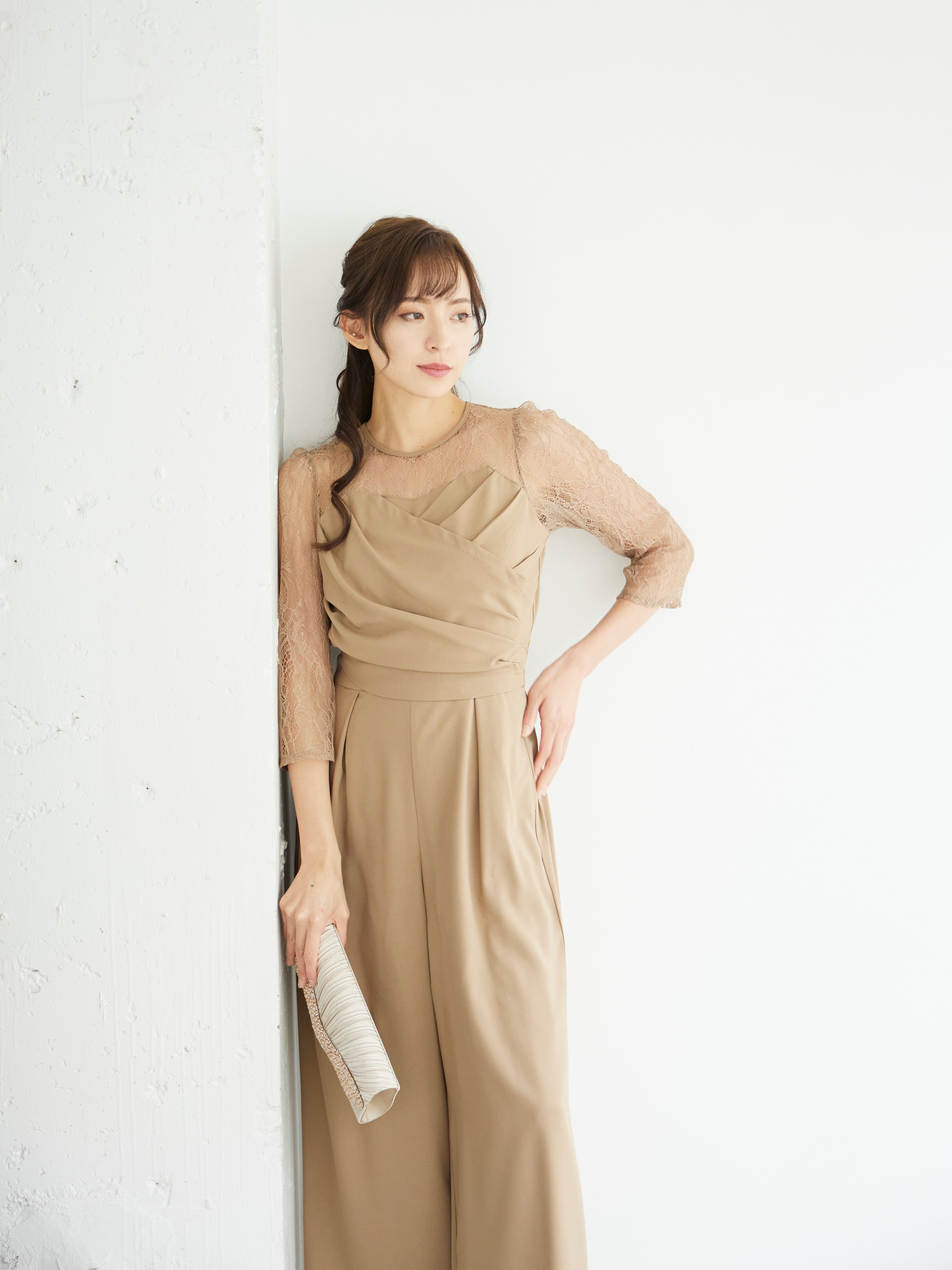 [レンタル] BELINDA DE CAPRIS クロスデザイン オールインワン パンツドレス ベージュの宅配レンタル - 12