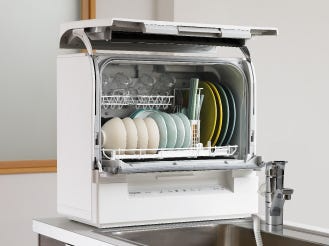 [レンタル] 【長期利用向け】[～食器24点][新品]パナソニック スリム食器洗い乾燥機 NP-TSP1 工事不要 タンク式 4人分 - 3