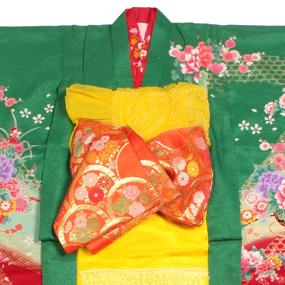 [レンタル] 七五三/節句 着物セット 7歳女の子 牡丹柄 華美の宅配レンタル - 1