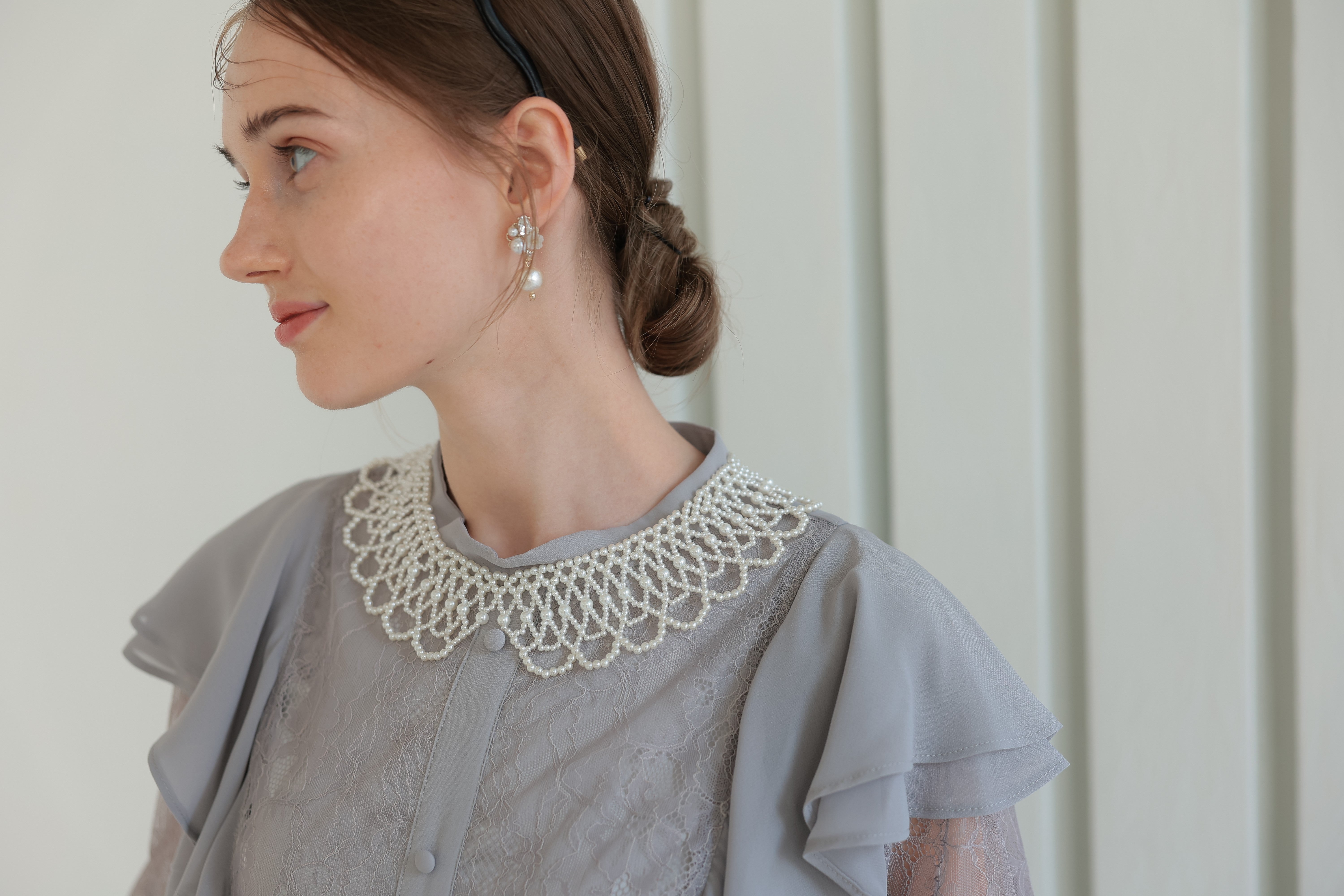 [レンタル] アートマリー つけ襟風編み上げパールネックレス ホワイトの宅配レンタル - 9