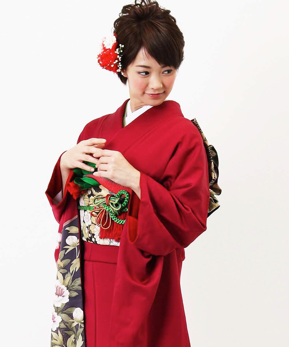 [レンタル] レンタル振袖フルセット-294 赤系 花柄の宅配レンタル - 7
