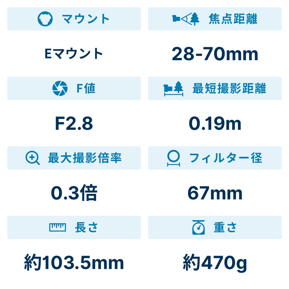[レンタル] シグマ 28-70mm F2.8 DG DN Contemporary 標準ズームレンズ (SONY Eマウント用) 592653