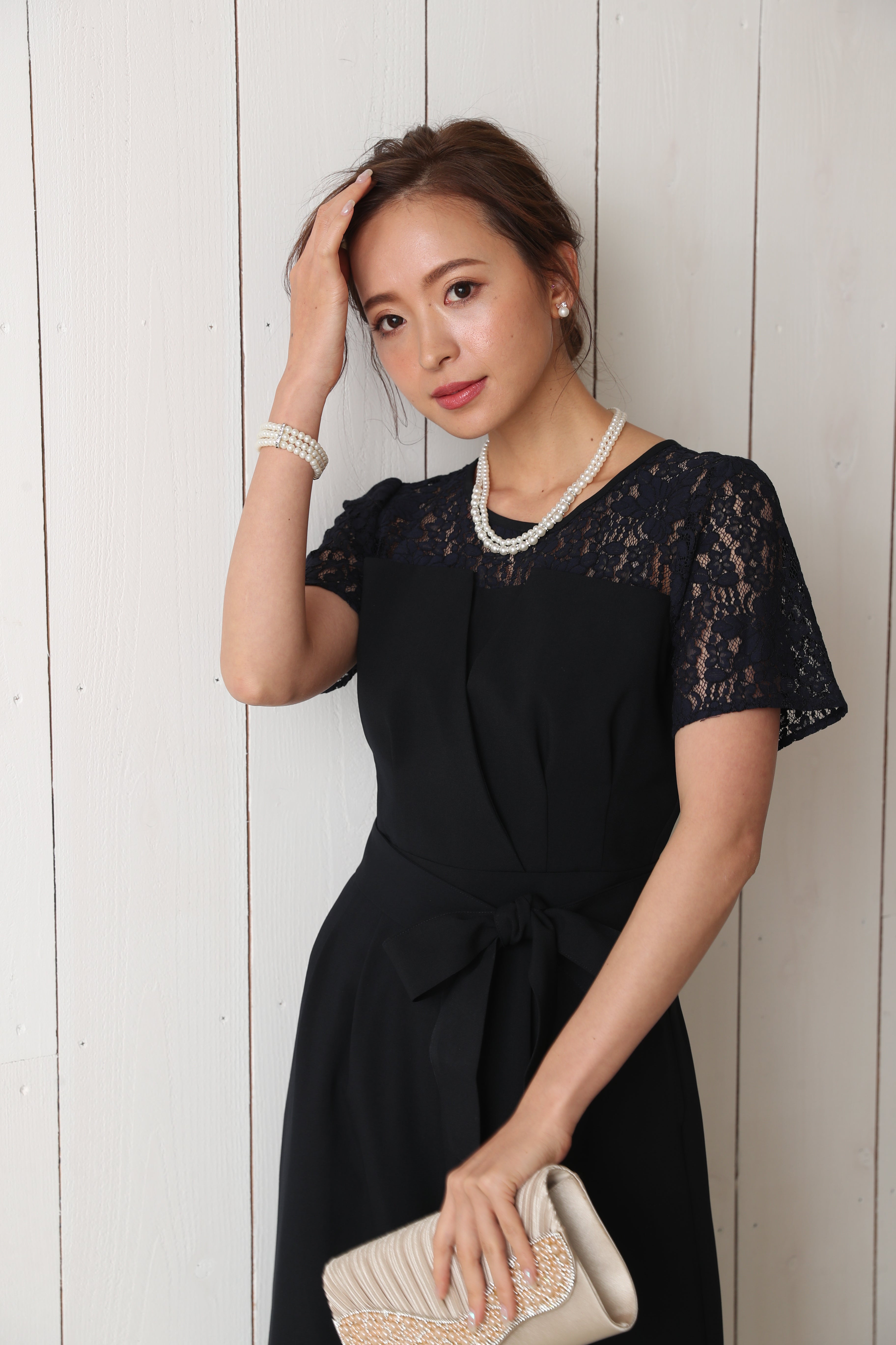 [レンタル] BELINDA DE CAPRIS 袖付きタックテーパード オールインワン パンツドレス ネイビーの宅配レンタル - 20