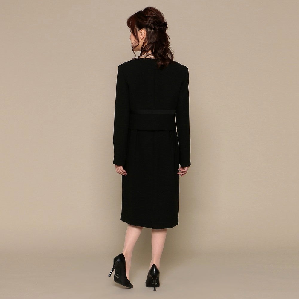 [レンタル] ワンピースーツ6点セット(ジャケット+ワンピース+ハンドバッグ+サブバッグ+ふくさ+パールネックレス) ブラックフォーマルの宅配レンタル - 4