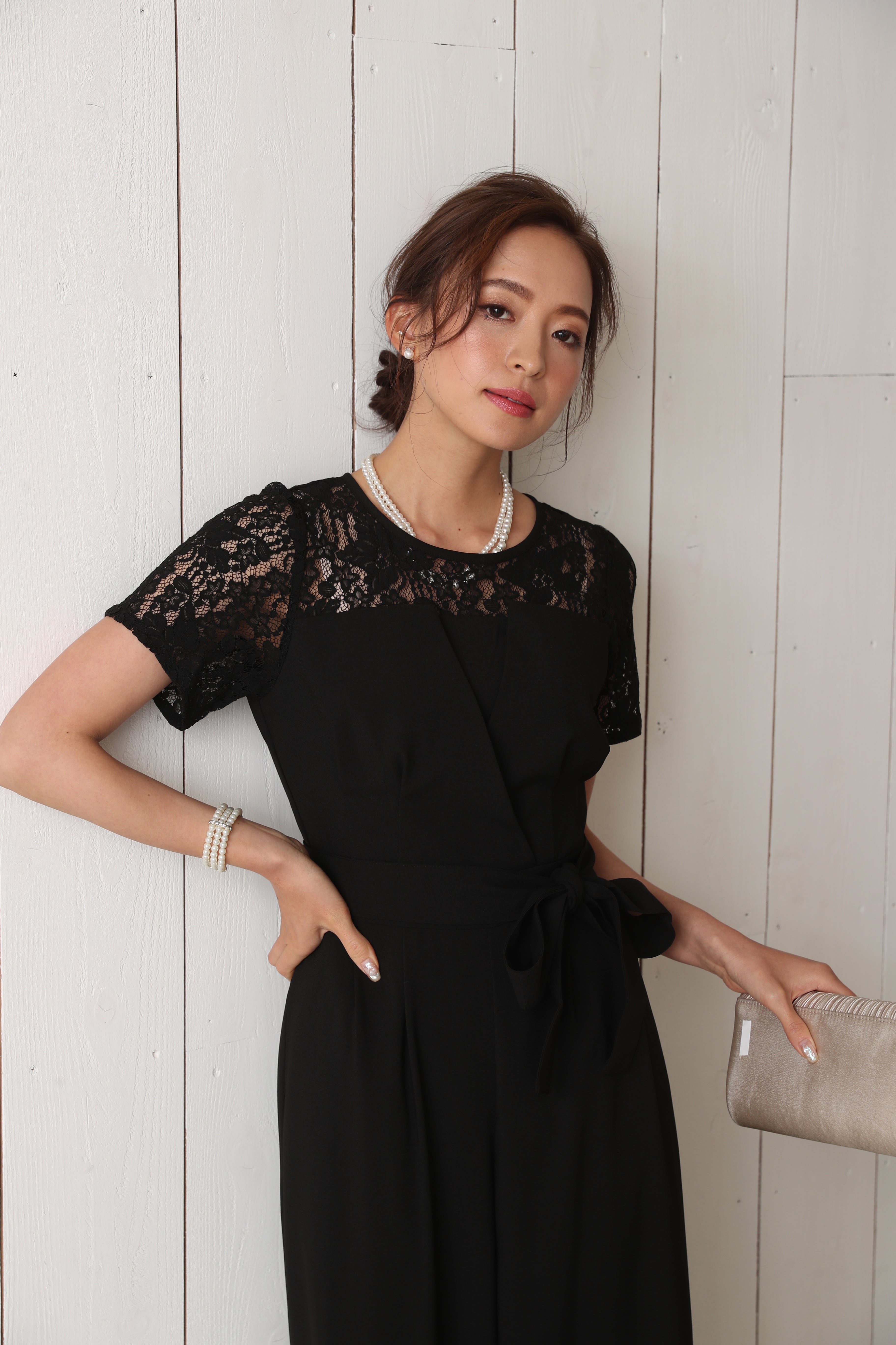 [レンタル] BELINDA DE CAPRIS 袖付きタックテーパード オールインワン パンツドレス ブラックの宅配レンタル - 22