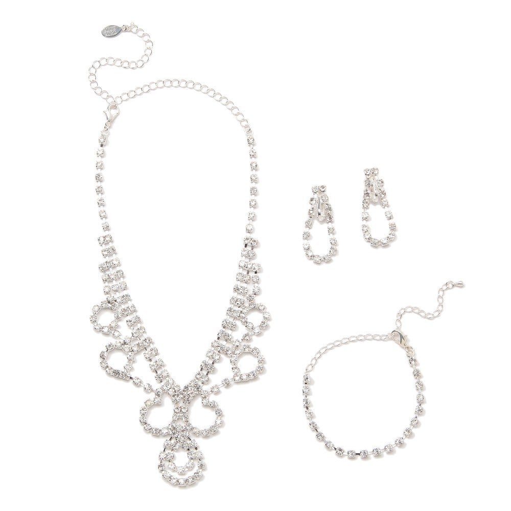 [レンタル] レディース 【3点セット】f-mode しずくモチーフ ラインストーン ネックレスの宅配レンタル - 5