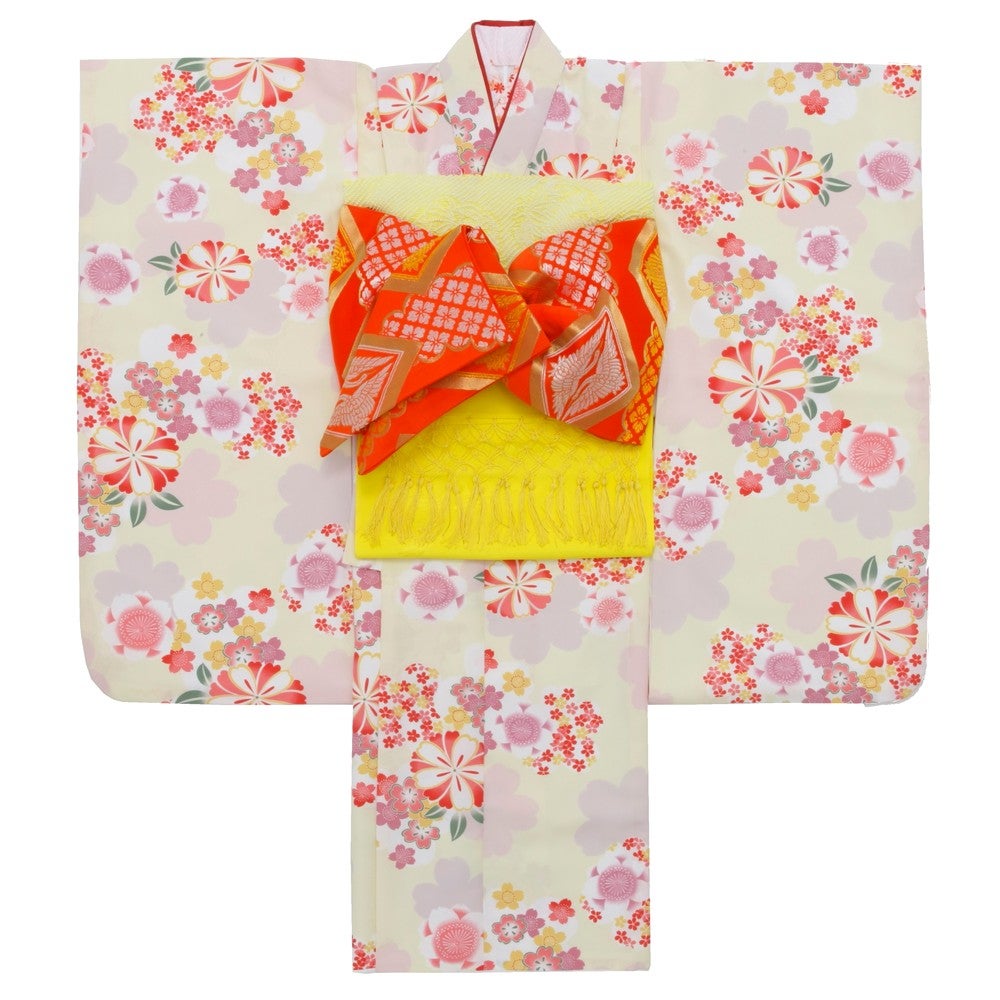 [レンタル] 七五三/節句 着物セット 7歳女の子 可愛らしさ 花柄の宅配レンタル - 4
