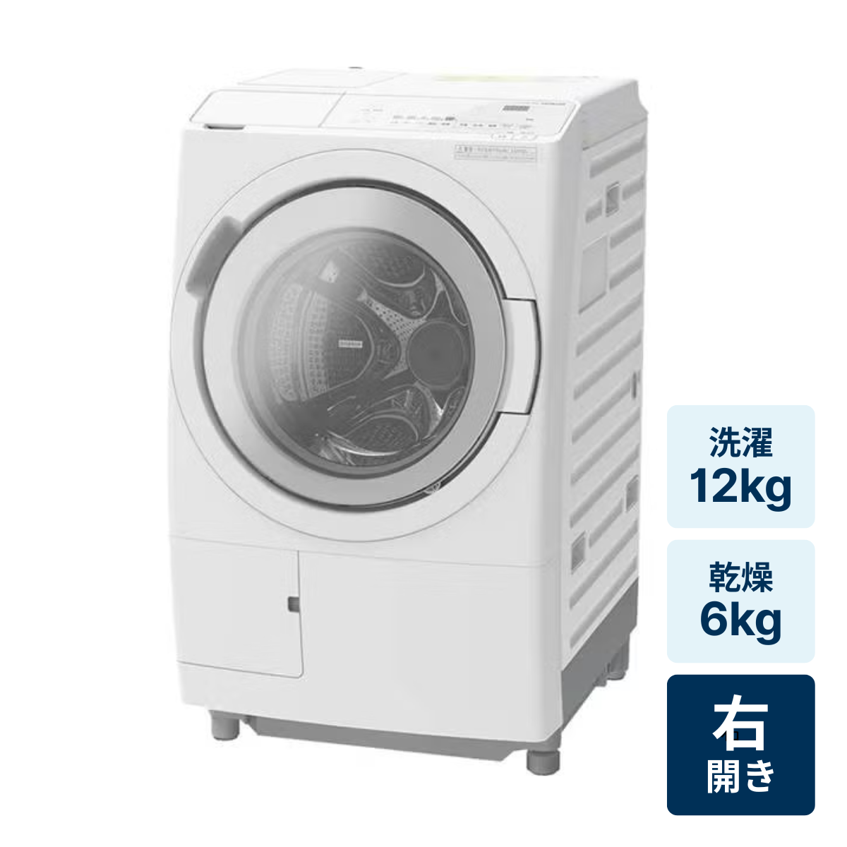 レンタル] パナソニック 【左開き】洗濯12kg/乾燥6kg ななめドラム式