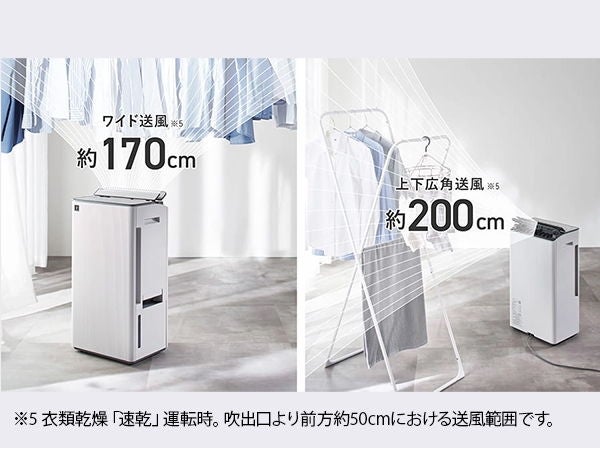 [レンタル] シャープ プラズマクラスター7000 CV-U190-W コンプレッサー方式 衣類乾燥除湿機 (木造~21畳 / 鉄筋~42畳) - 8