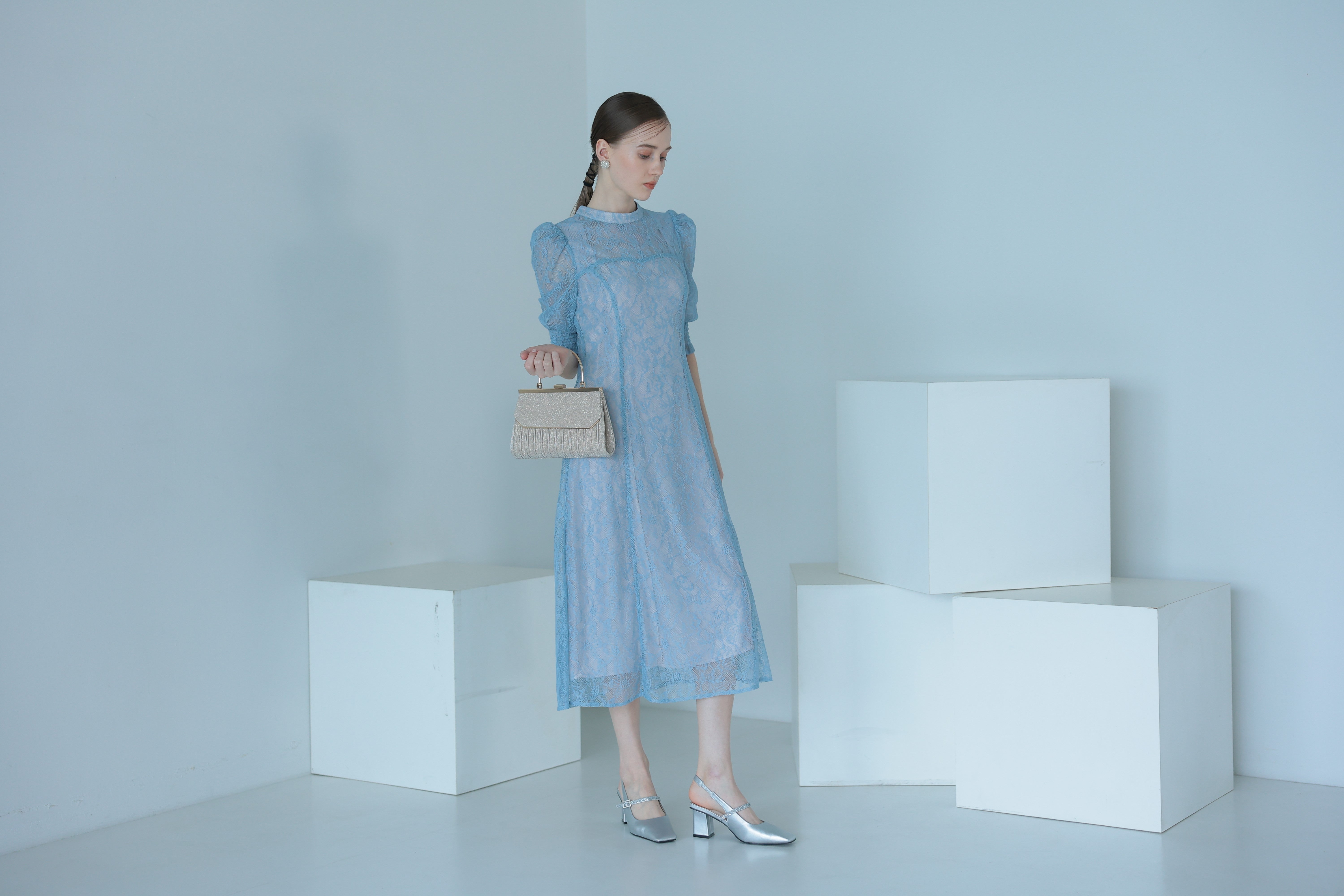 [レンタル] アートマリー ラメプリーツハンドル付きパーティーバッグ ベージュの宅配レンタル - 10