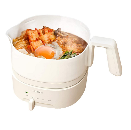 [レンタル] siroca おりょうりケトル ちょいなべ SK-M152C アイボリー 丸洗い可/温度調整機能 - 3