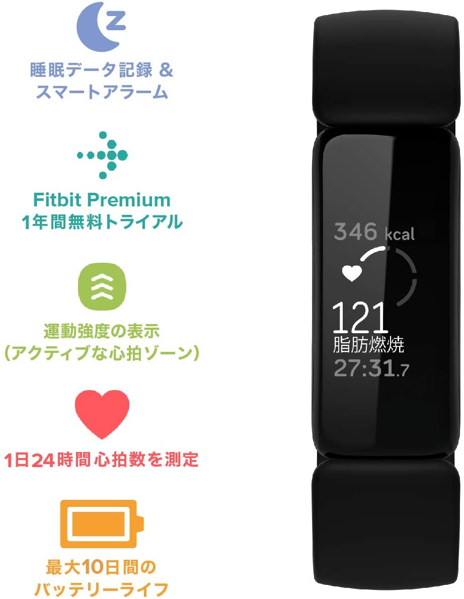 レンタル] Fitbit Inspire2 フィットネストラッカー Black