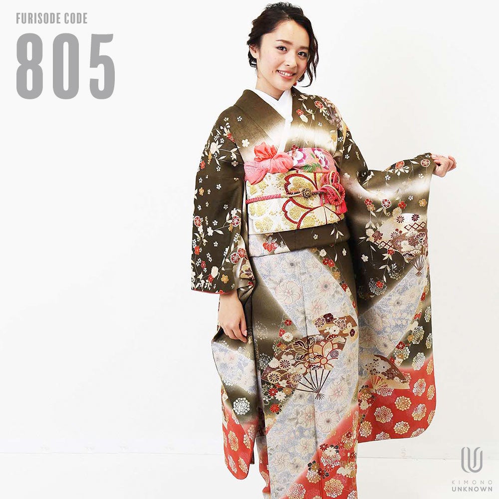 [レンタル] 【対応身長154-169cm】レンタル振袖フルセット-805