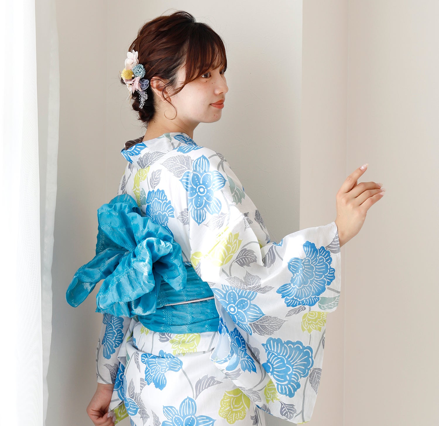 [レンタル] [2025新作]SION レディース浴衣 花柄 フリーサイズの宅配レンタル - 2