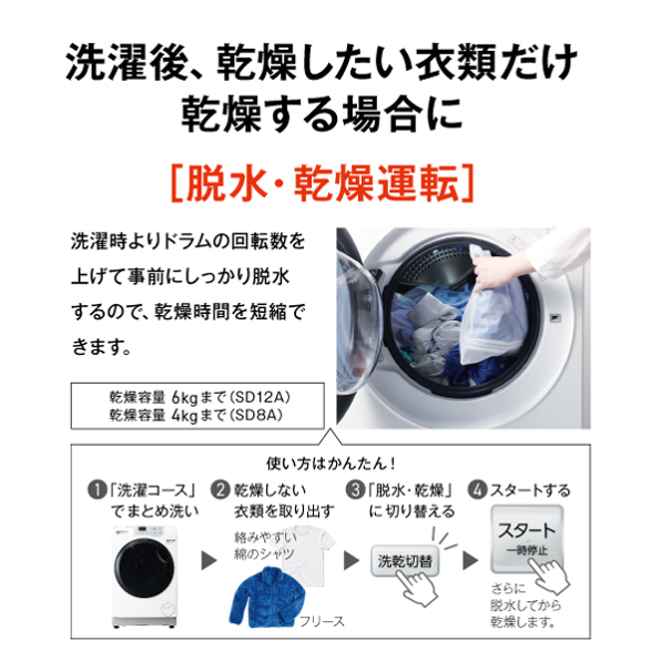 レンタル] アクア 【右開き】AQW-SD8A-R ドラム式洗濯乾燥機 洗濯8kg