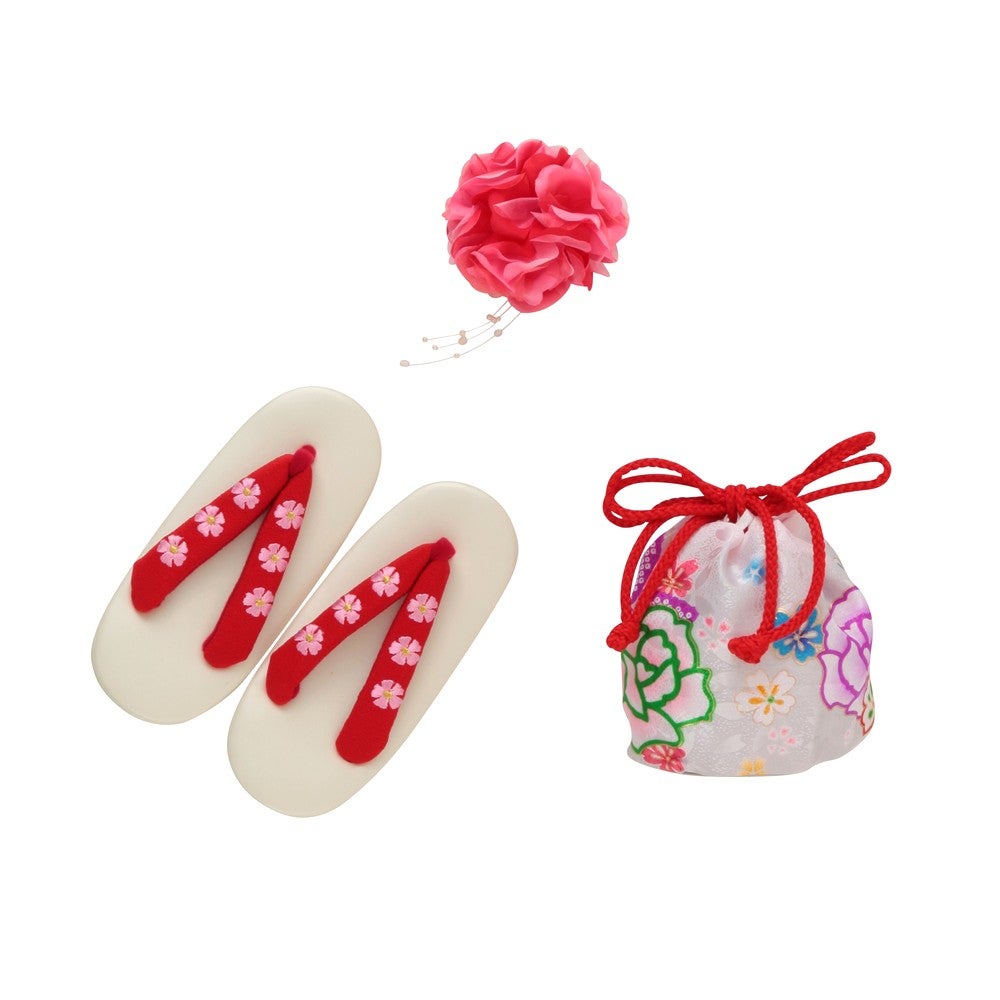 [レンタル] 七五三/節句 被布セット 3歳女の子 被布セット 愛らしい 花々 選べる2色(ピンク / 黒)の宅配レンタル - 10