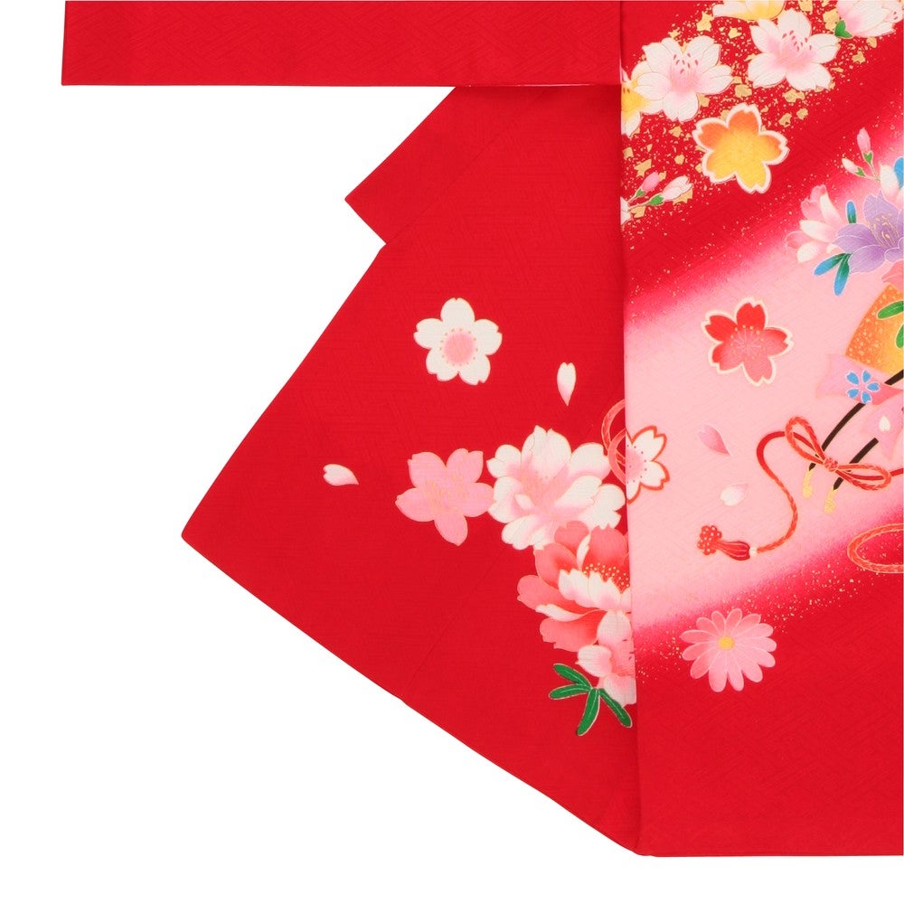 [レンタル] 女の子 お宮参り 産着レンタル6点フルセット 正絹 牡丹 鞠Bの宅配レンタル - 2