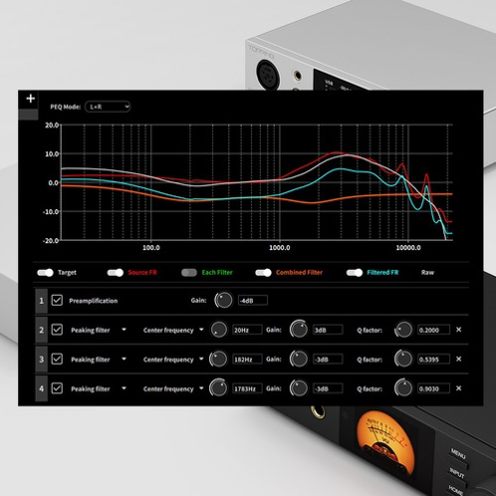 TOPPING DX5II フルバランスデスクトップDAC/AMP PEQ グラフィックイコライザー画面 - 4