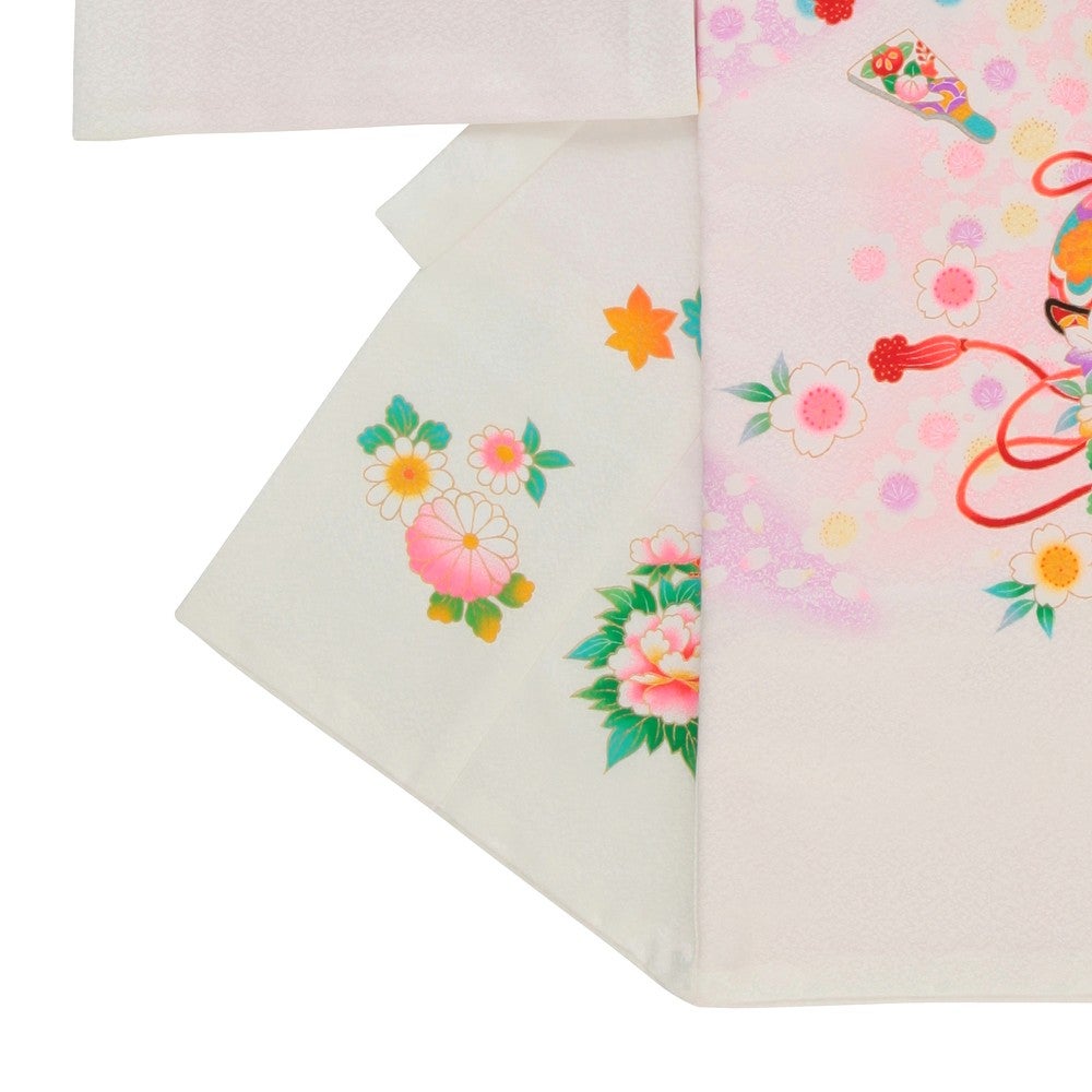 [レンタル] 女の子 お宮参り 産着レンタル6点フルセット 正絹 濃淡 花々の宅配レンタル - 2