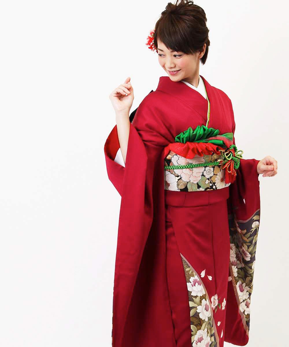 [レンタル] レンタル振袖フルセット-294 赤系 花柄の宅配レンタル - 15