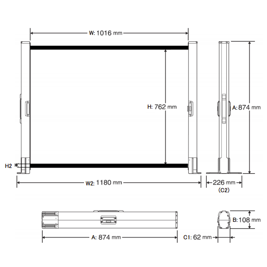 [レンタル] エプソン プロジェクター用スクリーン ELPSC32(50型 / 卓上タイプ) - 2