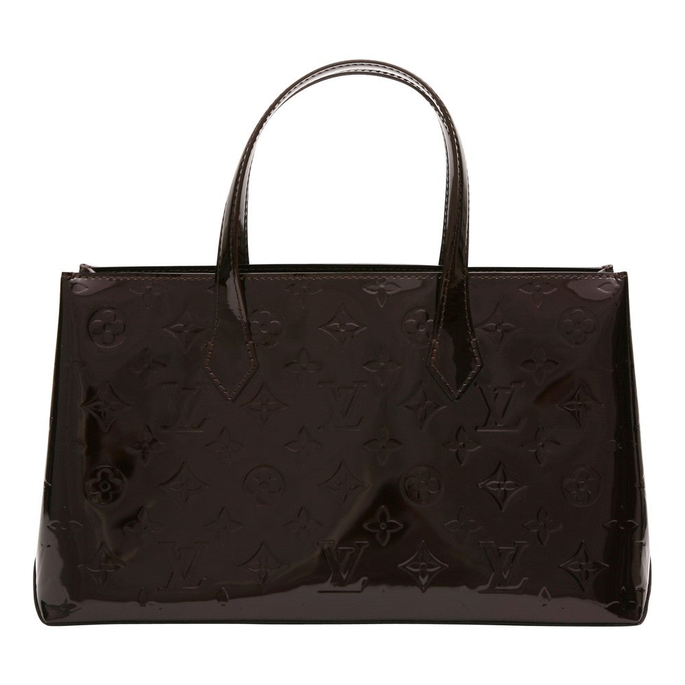 レディース ルイ・ヴィトン モノグラム・ヴェルニ ウィルシャーブルーバード PM ハンドバッグ