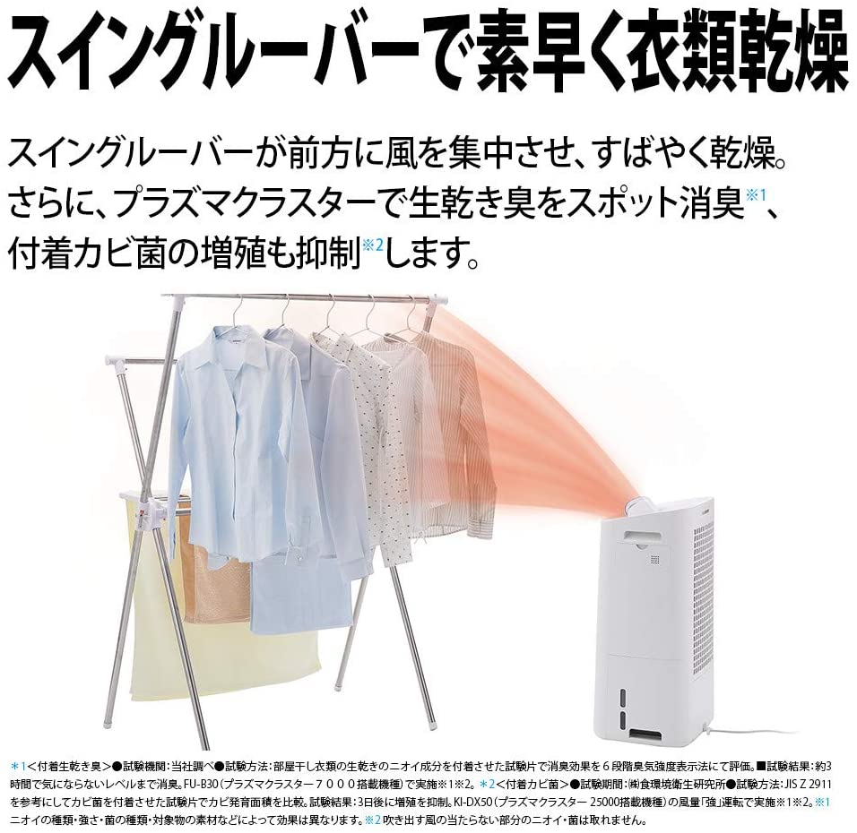[レンタル] シャープ 除湿機 加湿空気清浄機(木造7畳/プレハブ11) 畳 5L プラズマクラスター ホワイト KI-LD50-W - 4