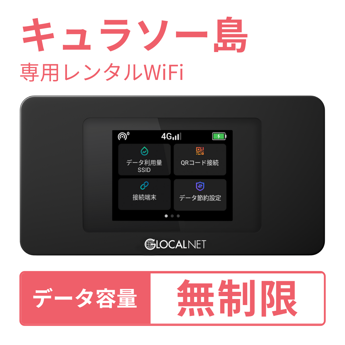 [レンタル] レンティオWiFi キュラソー島WiFi 4G 無制限/日 データ容量プラン