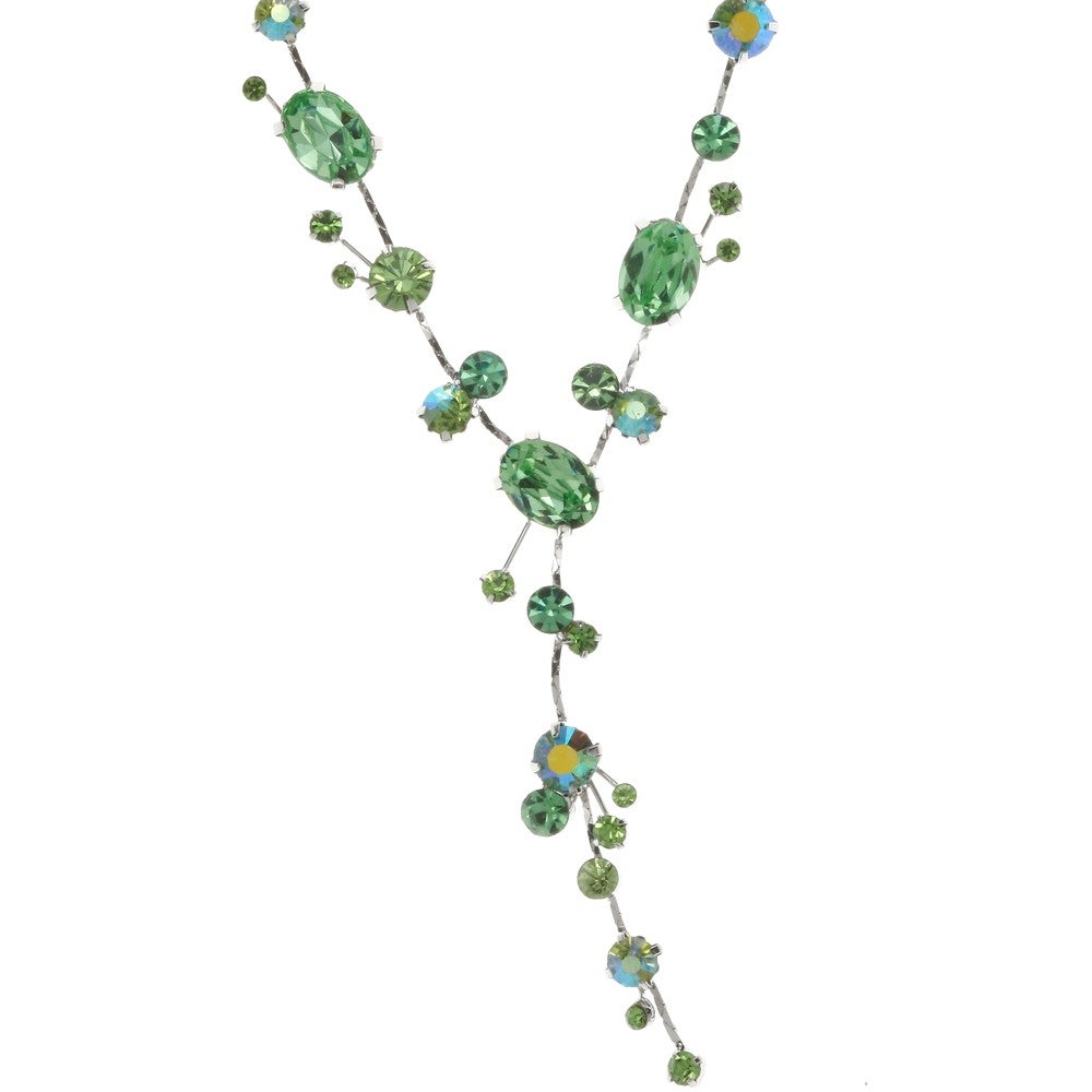 [レンタル] レディース ネックレス＆ピアスセット グリーン