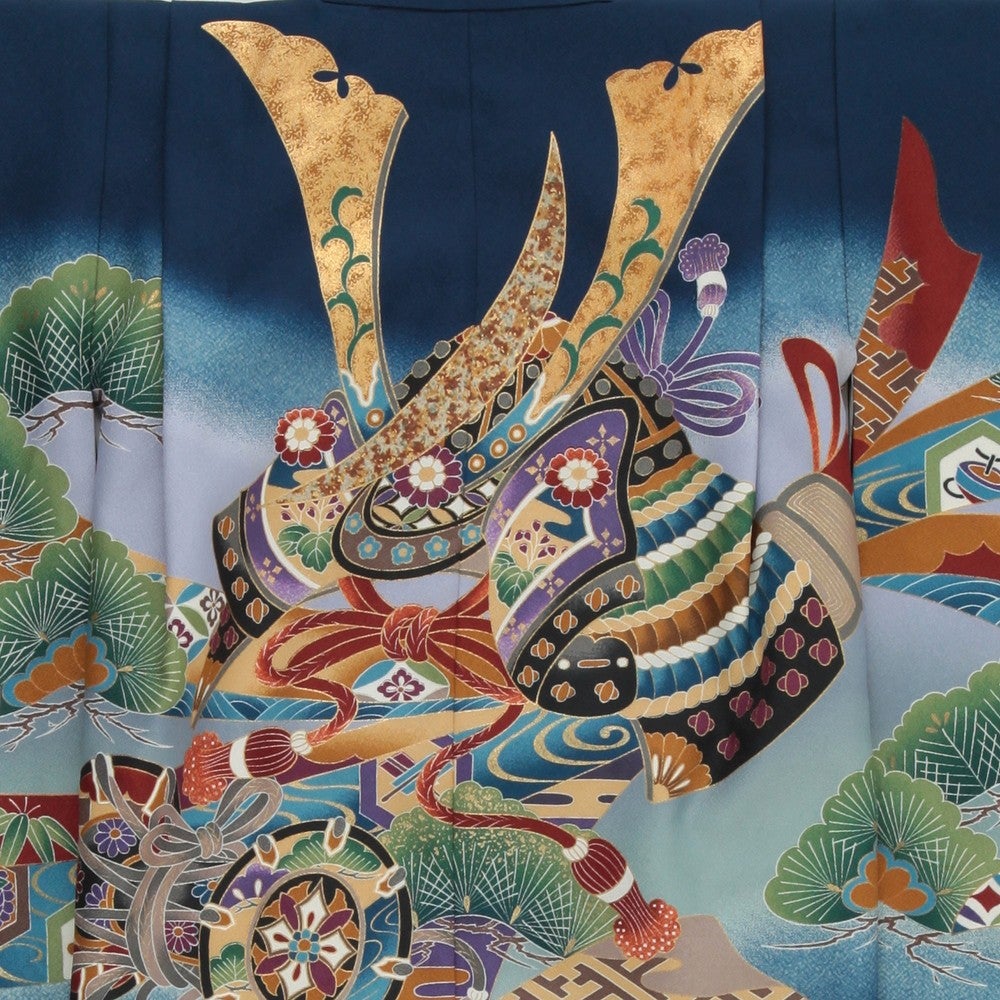 七五三/節句 袴セット 5歳 男の子 神々しい松 兜