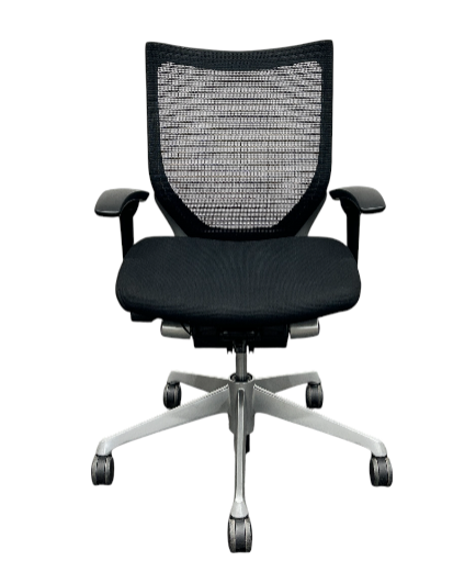 [レンタル] オカムラ バロン ローバック 可動肘 ブラック シルバー CP83DR-FDF1 オフィスチェア - 2