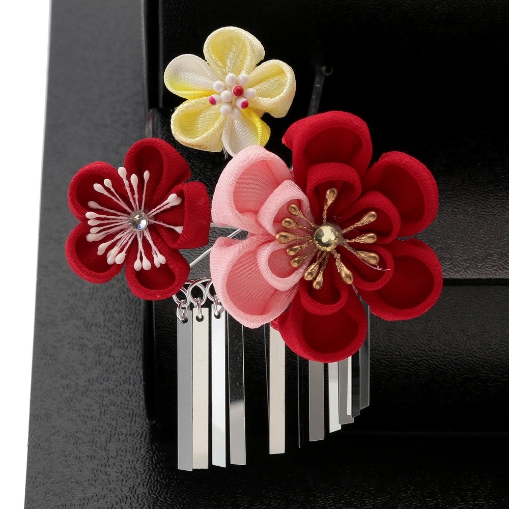 レンタル] 七五三/節句 和装髪飾り ちんころ かんざし 4点 勝山セット