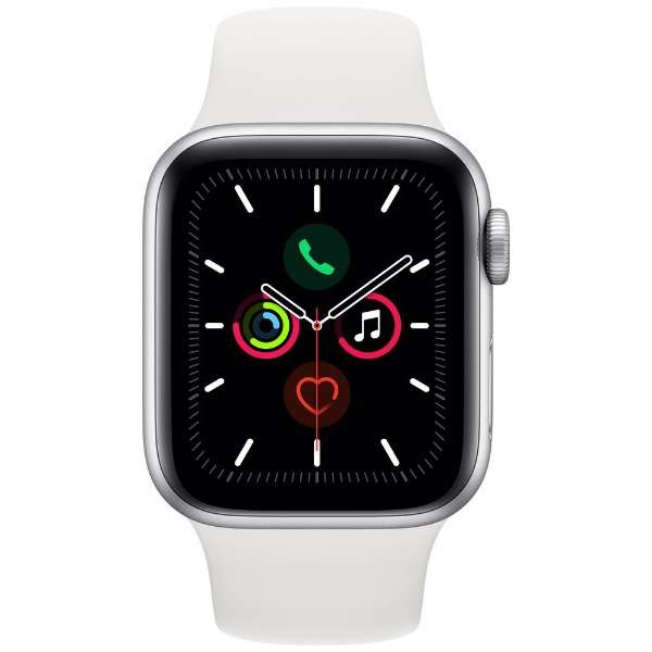 [レンタル] Apple Watch Series 5 GPS + Cellular 40mm シルバーアルミニウムケースホワイトスポーツバンド - 2