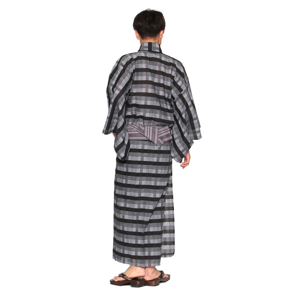 [レンタル] メンズ浴衣 フルセット 格子柄 身長目安170cm・175cm・180cmの宅配レンタル - 2