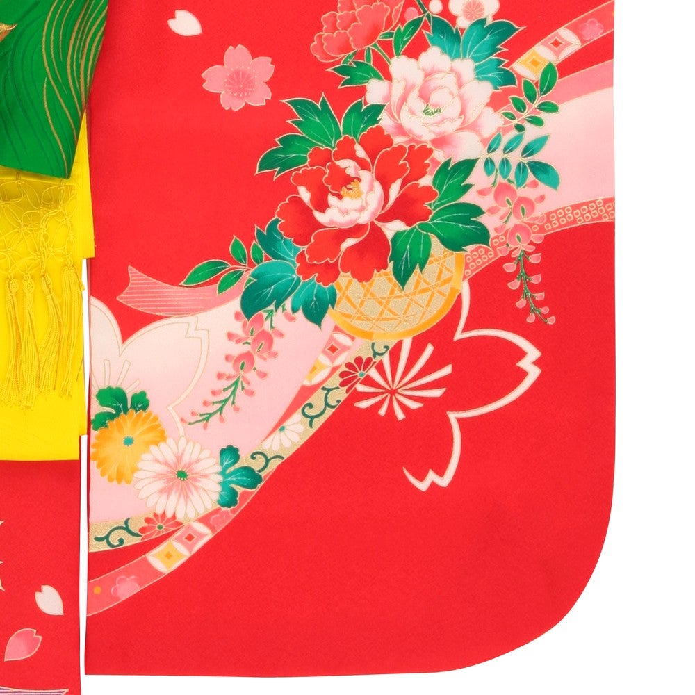 [レンタル] 七五三/節句 着物セット 7歳女の子 水流 花々の宅配レンタル - 2