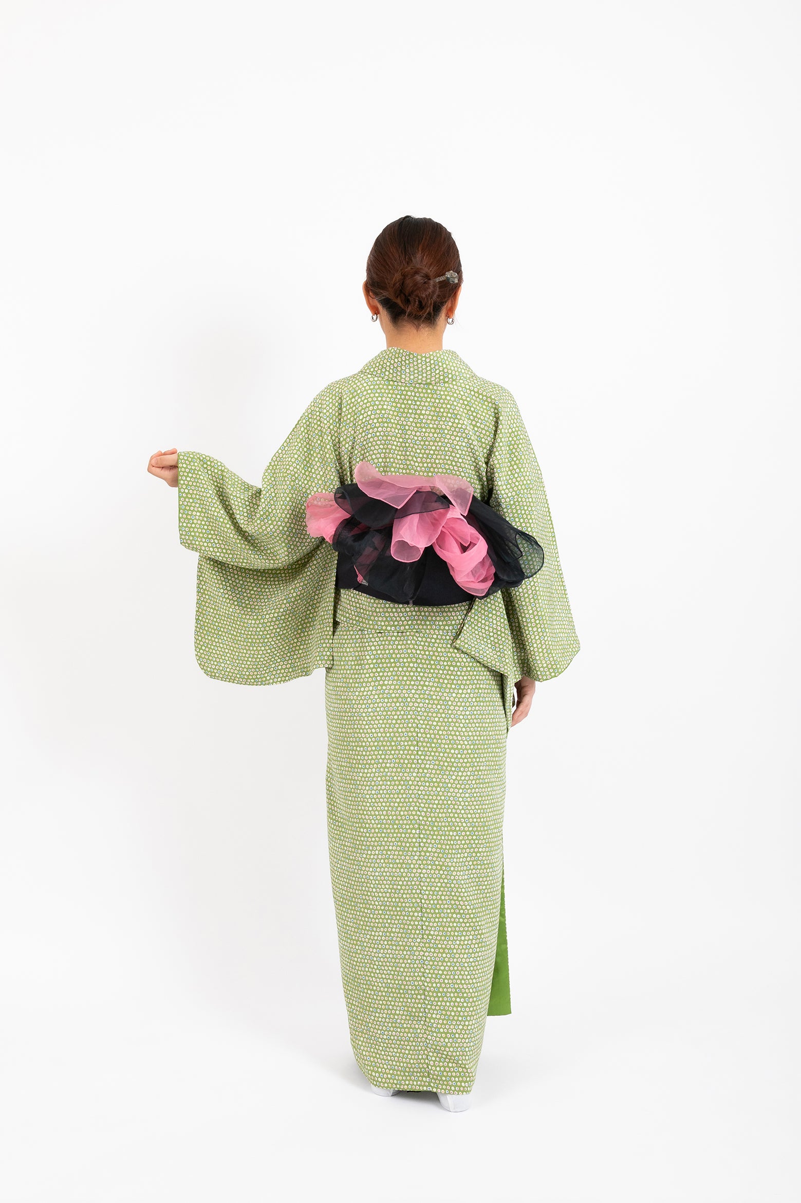 [レンタル] 花襲(はながさね) かんたん着物 YOUR 水玉(グリーン)の宅配レンタル - 4