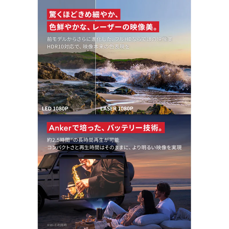 [レンタル] Anker Nebula Capsule 3 Laser モバイルプロジェクター 搭載OS：Android TV - 3